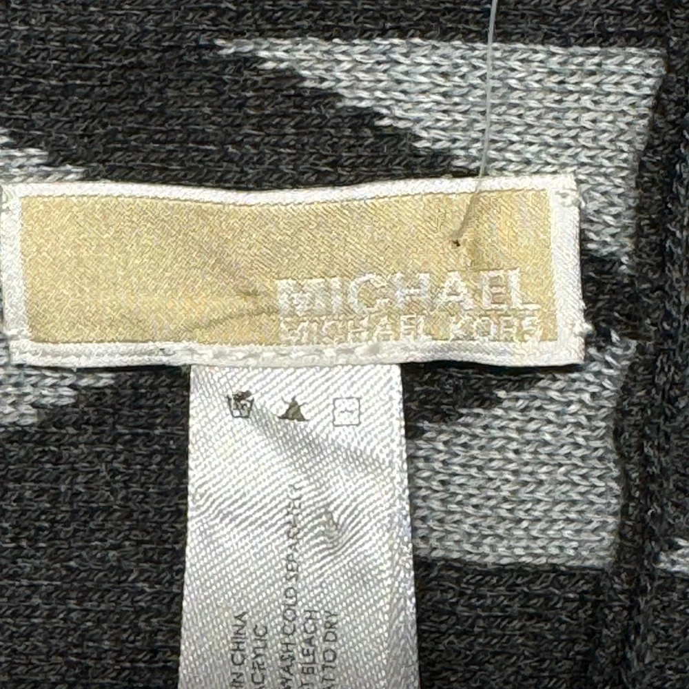 MICHAEL Michael Kors Infinity Scarf Wrap Black Grey Knit Acrylic Casual Winter